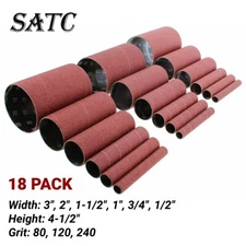 4.5" Replacement Oscillating Spindle Sanding Sleeves 80 120 240 Grit Sandpaper