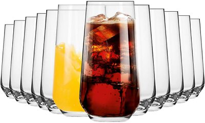 Krosno Splendour Longdrinkgläser Wassergläser Trinkgläser | Set von 12 | 480 ML