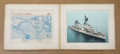 Vintage USN Navy issue Color PHOTO USS NEW DD-818 Naval Destroyer Ship 1965 Map