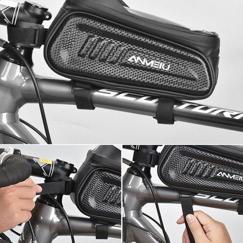 Bicicleta Teléfono Marco Frontal Bolsa Montaje Bicicleta Bolsa Tubo Superior Bolsa Ciclismo Pantalla Táctil - Imagen 10 de 12