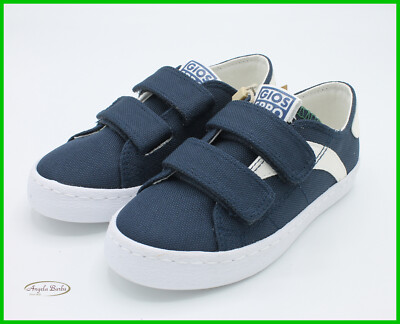 Gioseppo Boys' Sneakers In Blue Canvas With Straps