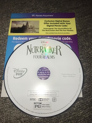 The Nutcracker and the Four Realms (DVD Disc & Digital Movie Only! 2019) -Disney