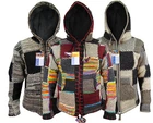 Patchwork Hippie Boho Knitted Himalayan Woolen Winter Nepalese Hoodies Jackets