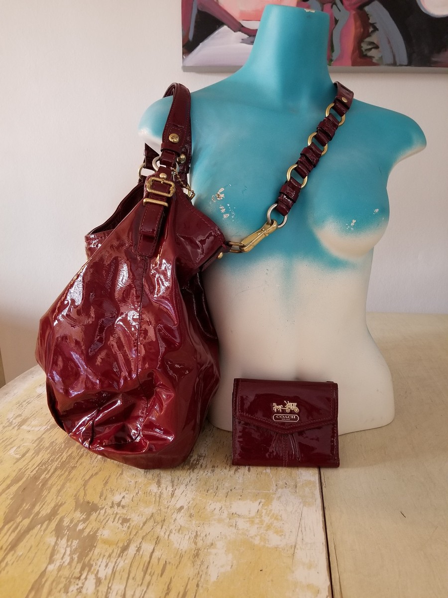 Coach Madison Patent Leather Large Shoulder Bag 15991 and