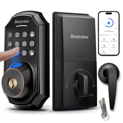 Blackview SKeyless Entry Smart Door Lock + Handle Fingerprint Deadbolt App Auto