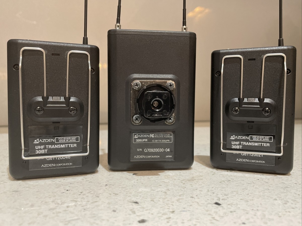 2x AZDEN 35BT UHF Body Pack Transmitter And 1 X Dual Chanel 2x AZDEN 35BT UHF Body Pack Transmitter And 1 X Dual Chanel