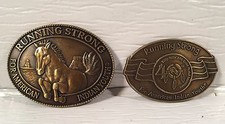 2 Running Strong For American Indian Youth Belt Buckles-Billy Mills '96  Anniv.