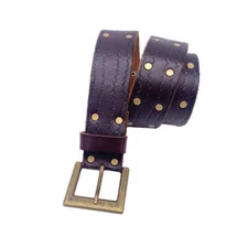 Leather Studded Wide Belt Men's Size Large Brown Casual Office Western