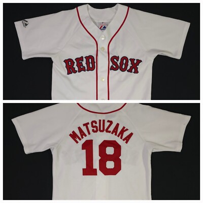 トップス Red Sox Jersey Matsuzaka #18 VTG MLB Majestic Boston Red Sox Daisuke Matsuzaka Jersey #18