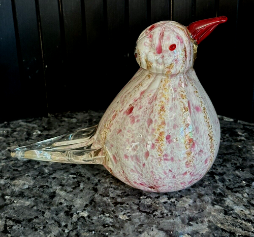 Murano Glass Bird Figurine – Made in Italy – Pink Pheasant Pattern - Picture 2 of 9