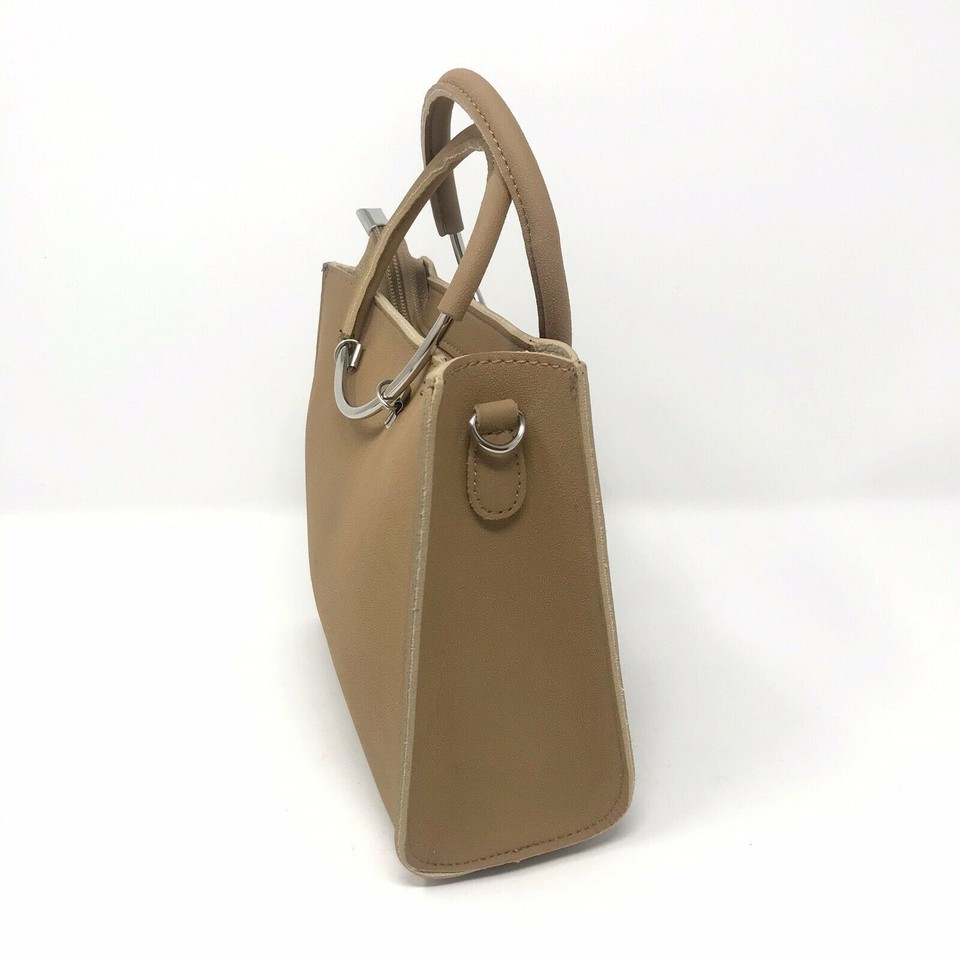 Boutique Mini Bucket Ring Handle Bag Tan Brown Fringe Tassel Boho Vegan