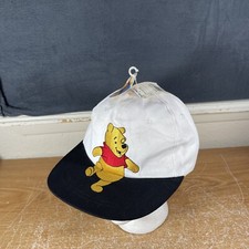 Vintage VTG Disney Pooh White Hat Elastic Strap Winnie The Pooh Character