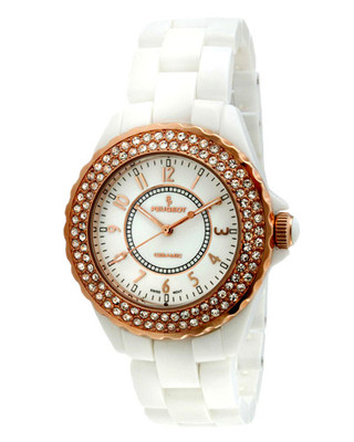 Peugeot PS4880WRG Rose Gold Swarovski White Ceramic Swiss  display picture 1