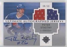 2007-08 Ultimate Collection Auto Jerseys 8/50 Peter Stastny #AJ-PS Auto HOF 0i6