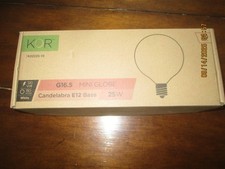 10 Pack Mini Globe Bulbs 120V 25W G16.5 Candelabra E12 Base White