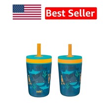 Durable Leak-Proof 15 oz Tumbler Set with Soft Straw - Ideal for Kids 2 Pack 