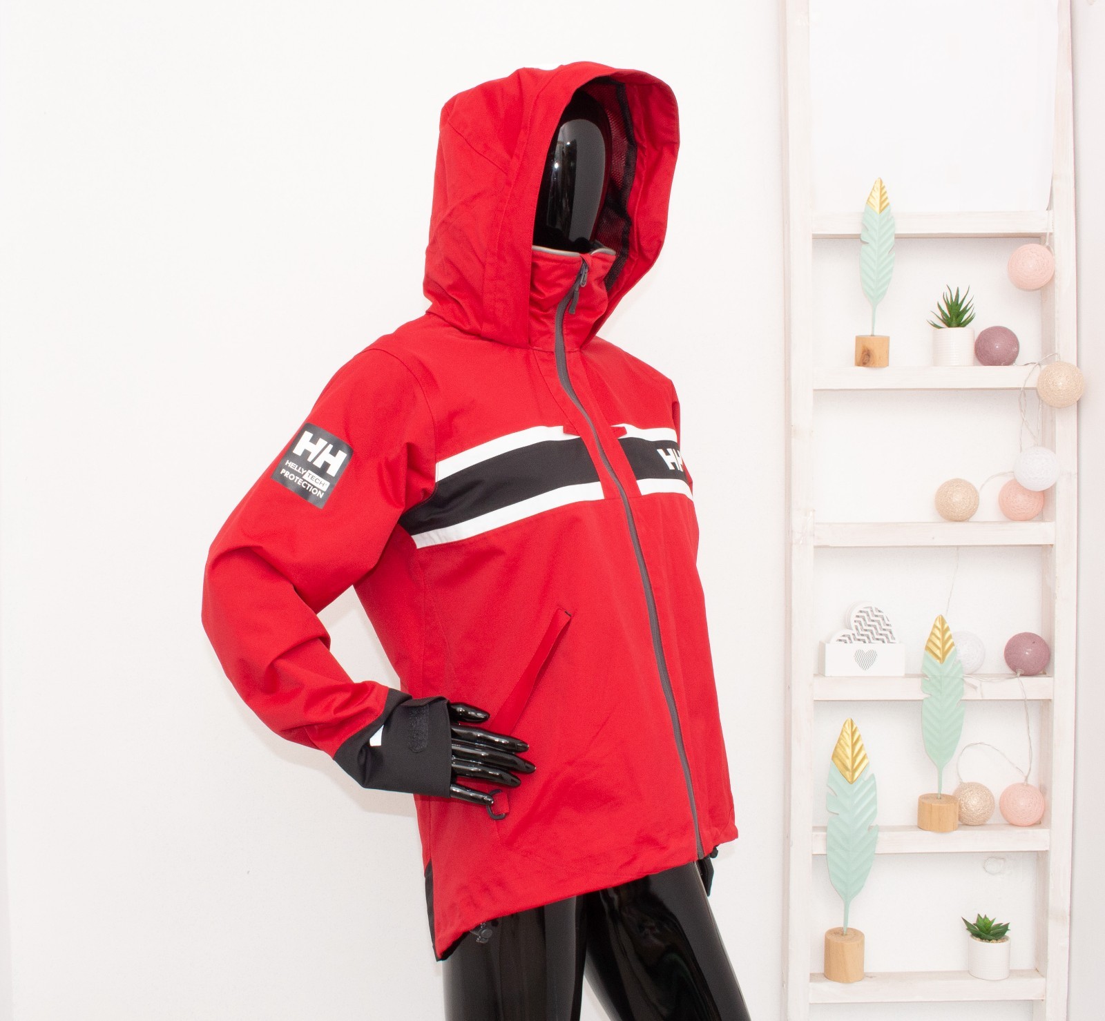 Helly Hansen Jacket Red Hooded Sailing HELLYTECH … - image 7