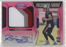 2022 Certified Freshman Fabric Signatures Mirror Pink /249 Bailey Zappe Auto lz7