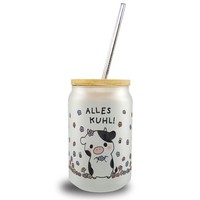 Kuh Trinkglas Mit Bambusdeckel Mit Spruch Alles Kuhl