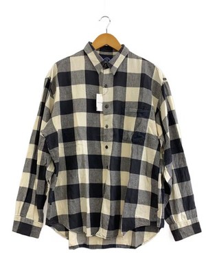 GAP OLD 90s 00s Block Plaid Long Sleeve Flannel Shirt SIZE XL Cotton BLK Plaid