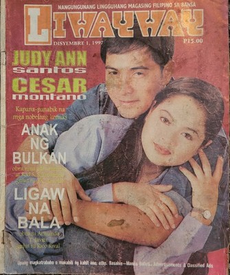 1997 LIWAYWAY Phils. Magazine Judy Ann Santos Cesar Montano Cover Dec. 1, 1997