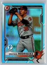 2021 Bowman #BFE-118 Grayson Rodriguez Chrome Prospects Sky Blue