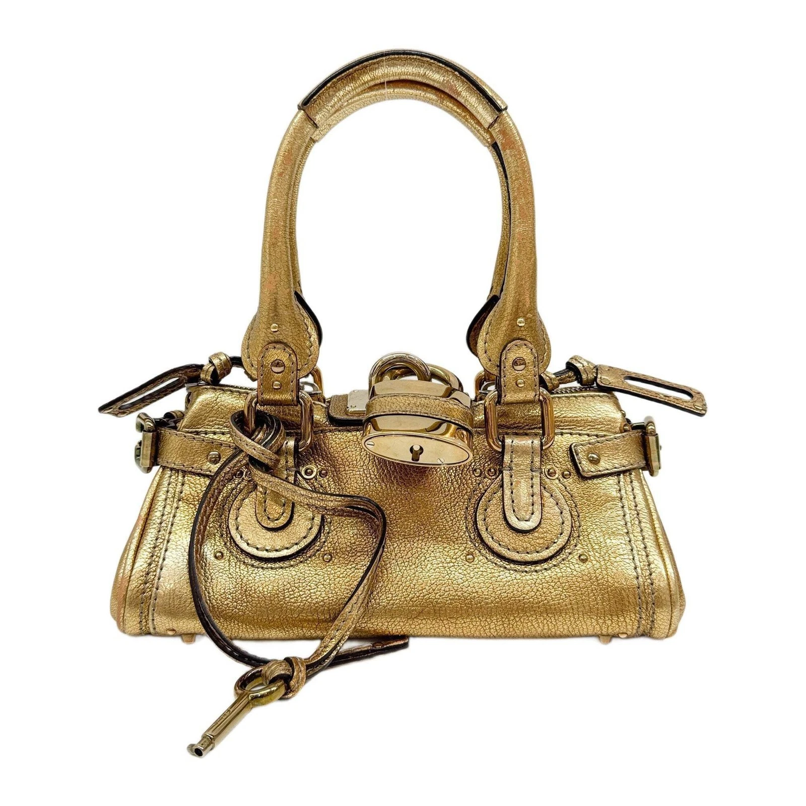Chloe — CHLOÉ Paddington Gold Leather Shoulder Bag