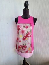 KIDPIK PINK FLORAL SHIFT Dress Color Block A-Line Girls Sleveless Sz 14
