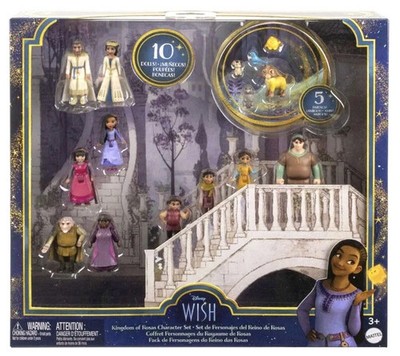 Disney Wish Kingdom of Rosas Character Small Doll Set 10 Posable Mini Dolls Toy