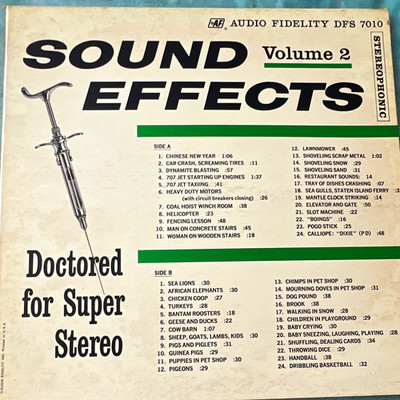 Audio Fidelity Sound Effects in Stereo Vol. 2 12'' Black Vinyl Stereo LP DFS 7010