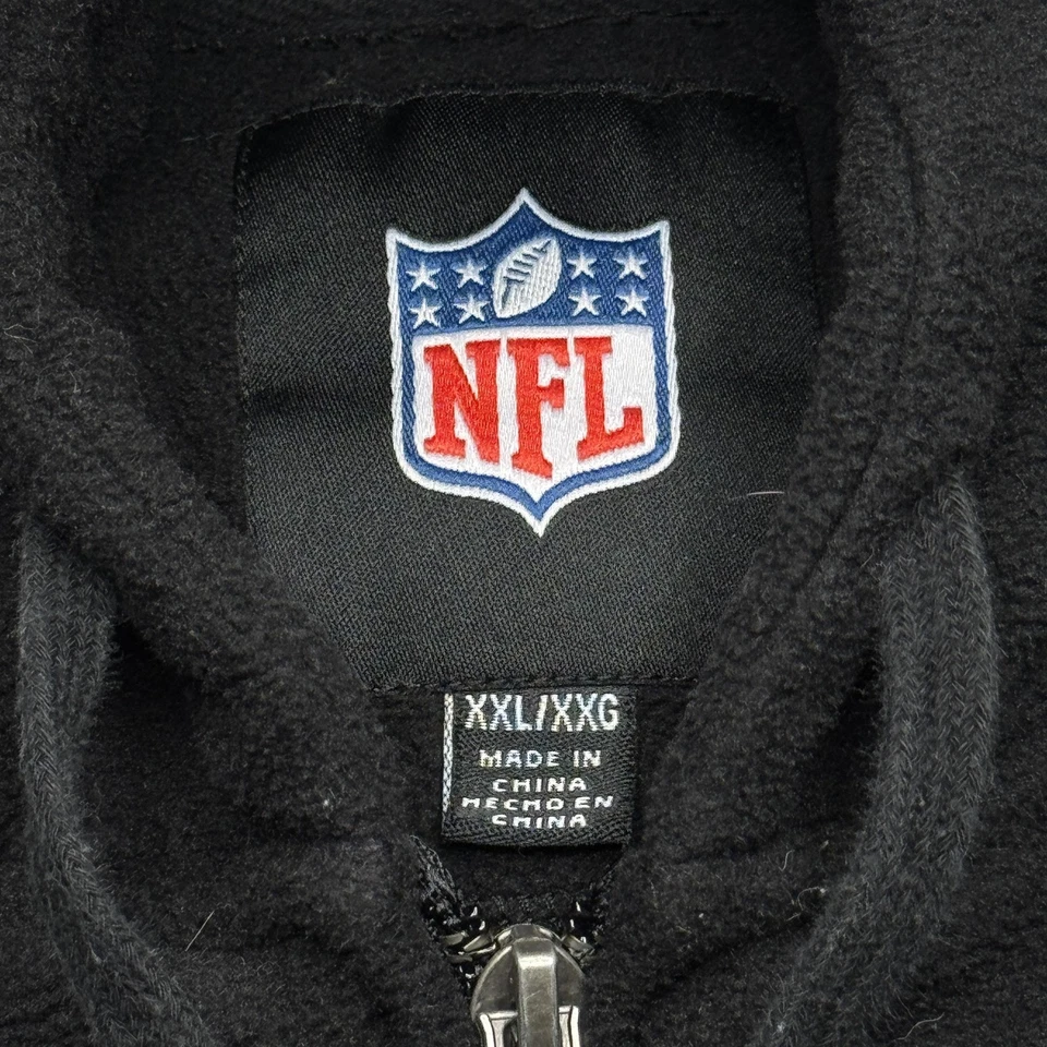 New Orleans Saints Hoodie Mens 2XL Black NFL Football Full Zip Fleece Sweatshirt - Image 4 of 4