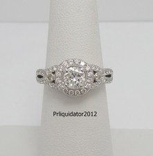 1CT Natural Round Diamond Halo Engagement Wedding Bridal Ring 14K White Gold