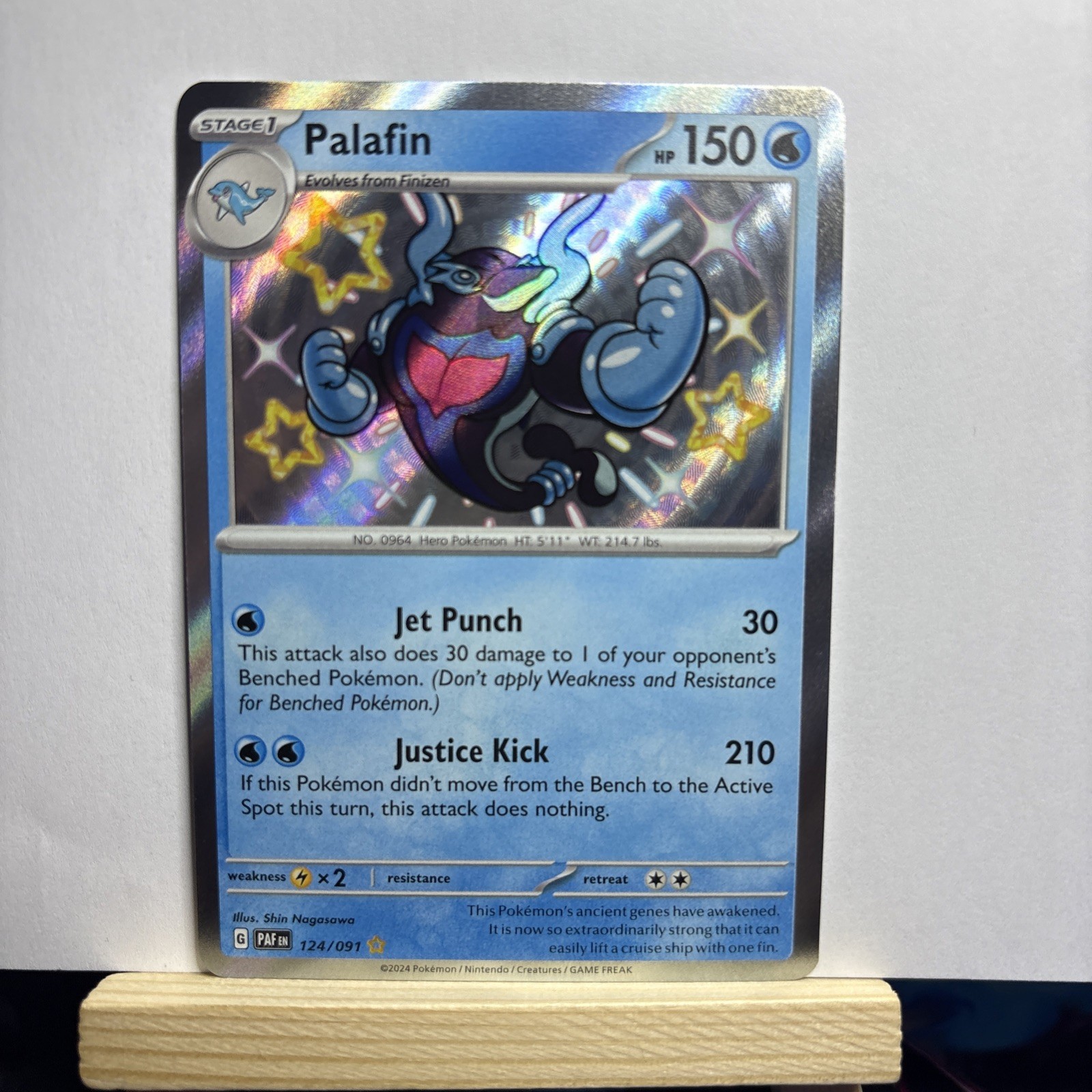 Pokemon Card Palafin 124/091 Paldean Fates Baby Shiny NM/M