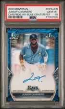 2023 BOWMAN CHROME PROSPECT AUTOS #CPAJCR JUNIOR CAMINERO 143/150 PSA 10 AUTO