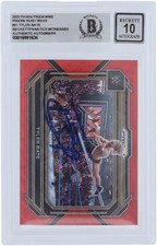 Tyler Bate WWE Signed 2023 Panini Prizm Ruby Wave Prizm #81 BAS Fanatics 10 Card