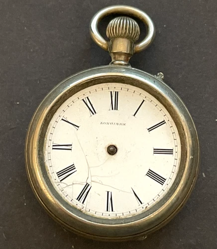 Antique Longines Pocket Watch Parts/Repair 40.4mm Signed Case Swiss