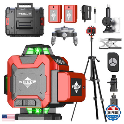 Weiddw Laser Level Tripod Self Leveling Laser Level 4X360 Green Line Laser 4D