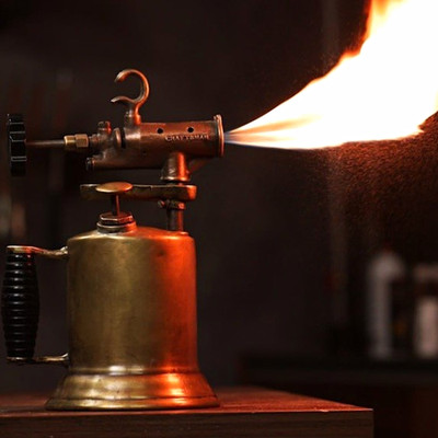 Restored Vintage Craftsman Brass Blow Torch   Custom Flame Effect Prop