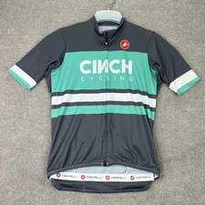 Castelli Jersey Adult Large Multicolor Striped Cinch Cycling Aero Full Zip