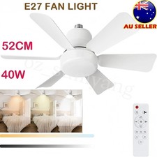 Socket Ceiling Fans with Lights and Remote- Socket Fan light with Dimmable Led