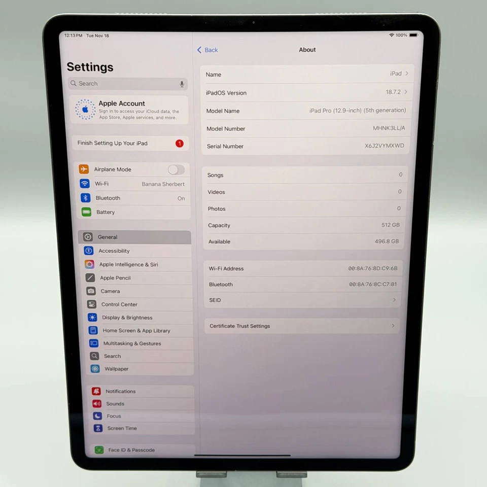 Apple iPad Pro 12.9 5th Gen M1 512GB Wi-Fi - Warped Housing - Works 100% *L00K!* - Image 3 of 4