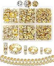 300pcs Rondelle Spacer Beads for Jewelry Making, 6mm, 8mm, 10mm Beads with Ho...