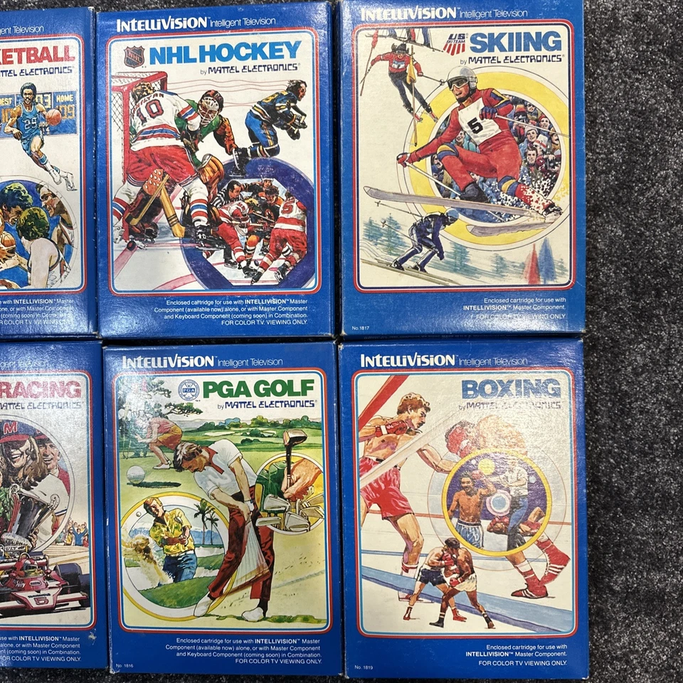 Intellivision Sports 8 Game CIB Lot: NFL, NBA, NHL, PGA, Skiing, Racing, Boxing - Image 3 of 4