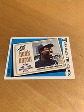 Hank Aaron 1989 Topps #663 Turn Back the Clock MLB Baseball Insert Card Braves