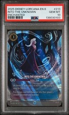 2025 DISNEY LORCANA EN 8-REIGN OF JAFAR ENCHANTED 213 INTO THE UNKNOWN PSA 10