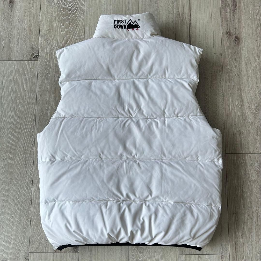 FIRST DOWN Reversible Down Vest Black White LL Hi… - image 4