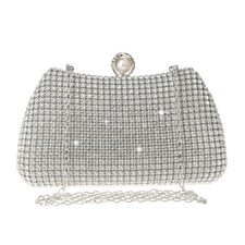 Womens Sparkly Rhinestone Crystal Clutch Glitter Sequin Evening Bag Purse Han...