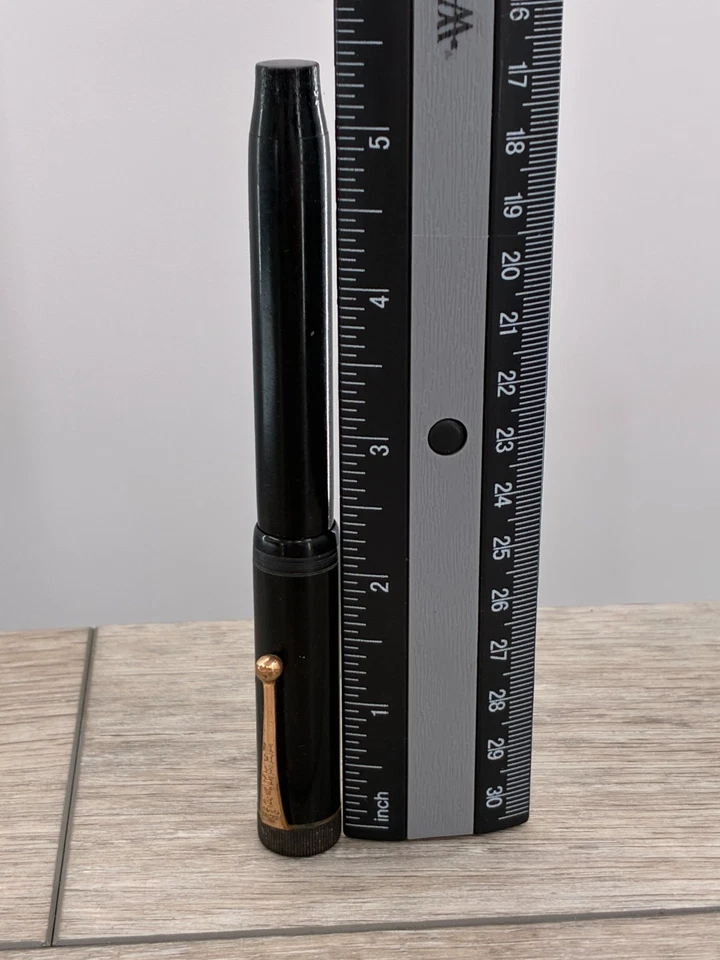 古董 Parker Lucky Curve 钢笔金色 Duofold 笔尖黑色身体 Pat 1911 — 第 4/4 张图片