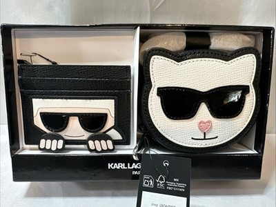 KARL LAGERFELD PARIS Shoulder Bag & Card Case 2 Piece Gift Set In Box