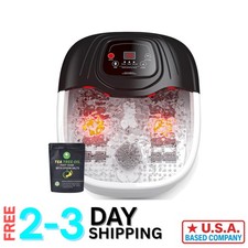 Heated Foot Spa Massager with Bubbles  Epsom Salt - Perfect for Stress Relief